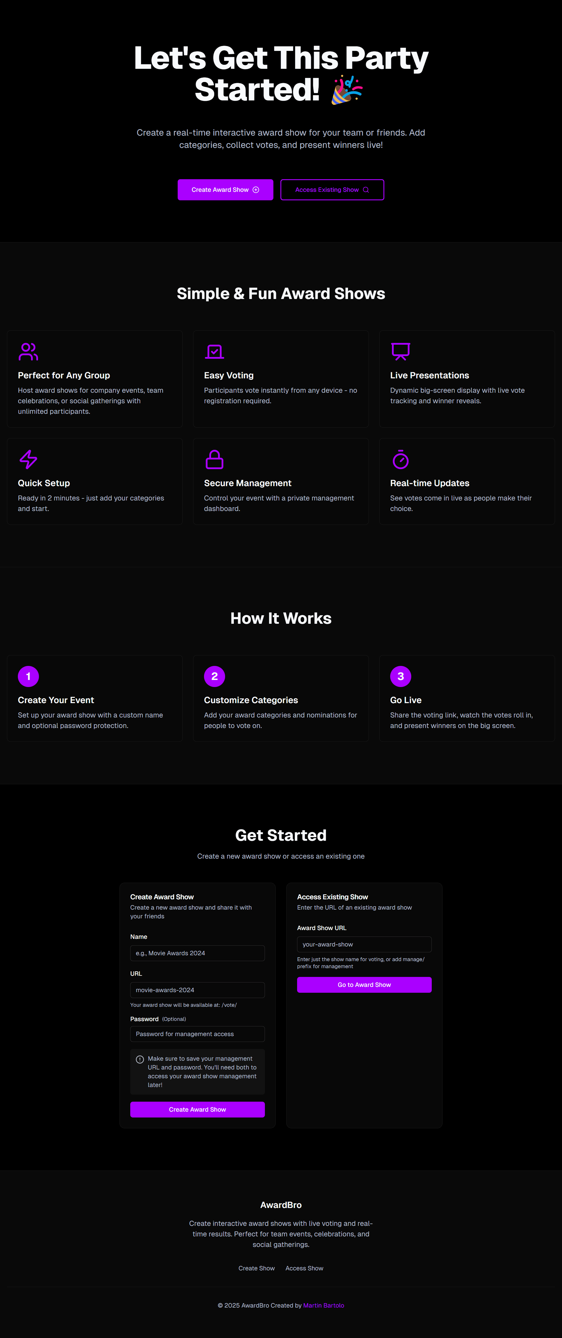 AwardBro Landing Page